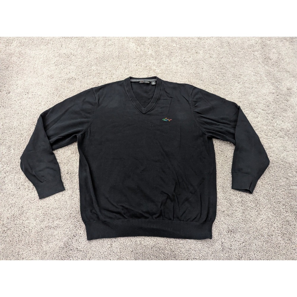Greg Norman Pullover Mens Extra Large Sweater‎ V-Neck Knit Logo Golf